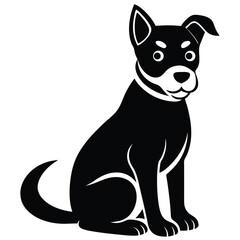 sitting dog  vector icon