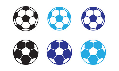 Set of Colorful Soccer Balls Icons