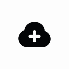 cloud system add icon sign vector