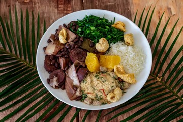 Complete traditional Brazilian feijoada, the best feijoada in the world