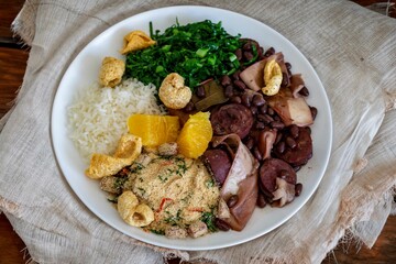Complete traditional Brazilian feijoada, the best feijoada in the world