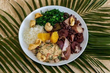 Complete traditional Brazilian feijoada, the best feijoada in the world
