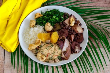 Complete traditional Brazilian feijoada, the best feijoada in the world