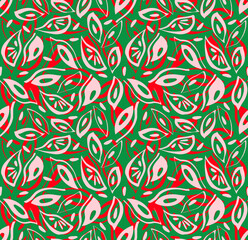 Christmas Vintage Hawaiian Tropical Seed Pod Seamless Repeat  