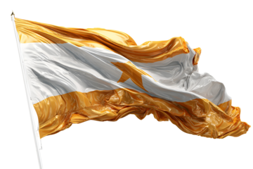 Waving flag of Alava beautiful gold and white design