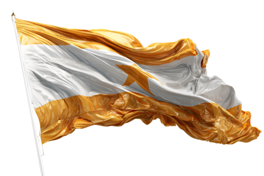 Waving flag of Alava beautiful gold and white design