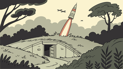 illustration of a lighthouse in the background