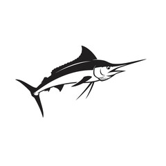 Fototapeta premium Illustration of a stylized black marlin fish art silhouette
