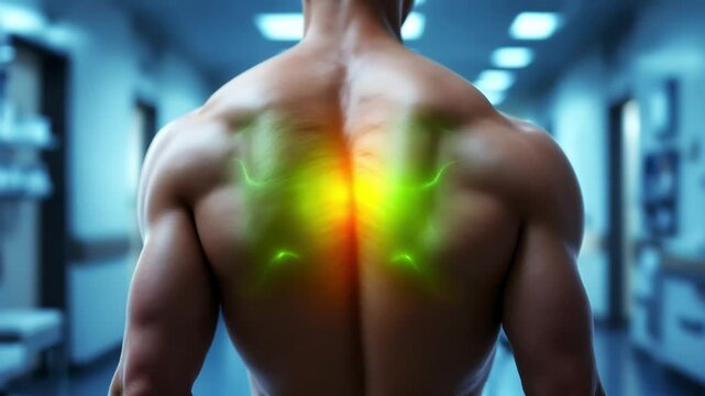 Muscular Back Pain Illustration Medical Image