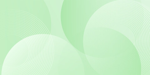 Minimalist soft Abstract Background in Gradient green and white Tones with Circles. Circle effect style geometric, abstract background.