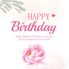 happy birthday horizontal illustration