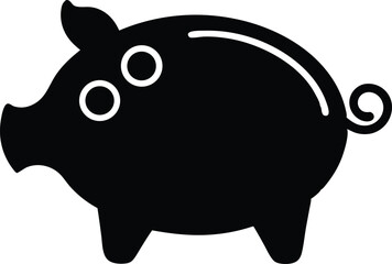 piggy bank silhouette vector