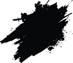 Black brush stroke on white background