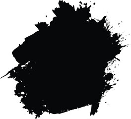 Black brush stroke on white background