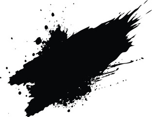 Black brush stroke on white background
