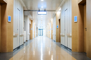Empty ward corridor in the hospital