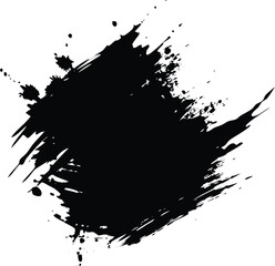 Black brush stroke on white background