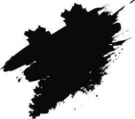Black brush stroke on white background