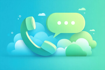Telephone with chat bubble 