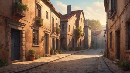 Fototapeta premium narrow street in old town