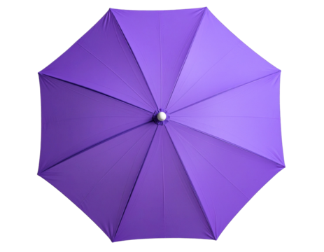 Top View of Purple Beach Umbrella, Transparent