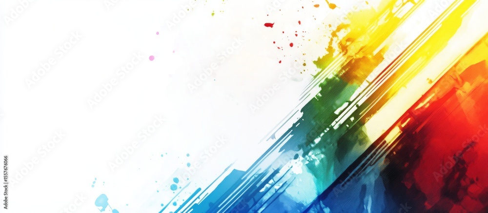Poster vibrant colorful abstract background with dynamic brush strokes