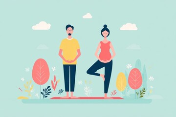 Couple seen doing yoga