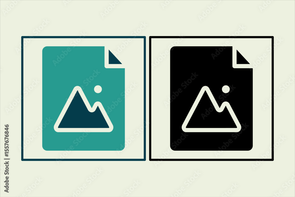 Poster image icon. icon related to ui elements. suitable for web site, app, user interfaces,element, printa