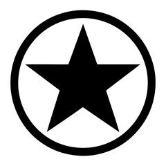 Bold black star inside circle with thick ring design