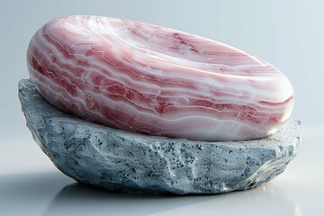 Pink stone on the gary floor UHD wallpaper