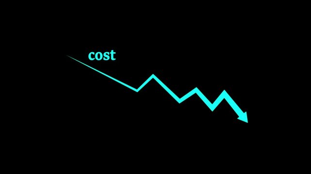 Arrow pointing downwards showing Stock market crisis. Stock market crash.Stock market decline. Financial crisis. Arrow of decreasing economy on the graph.