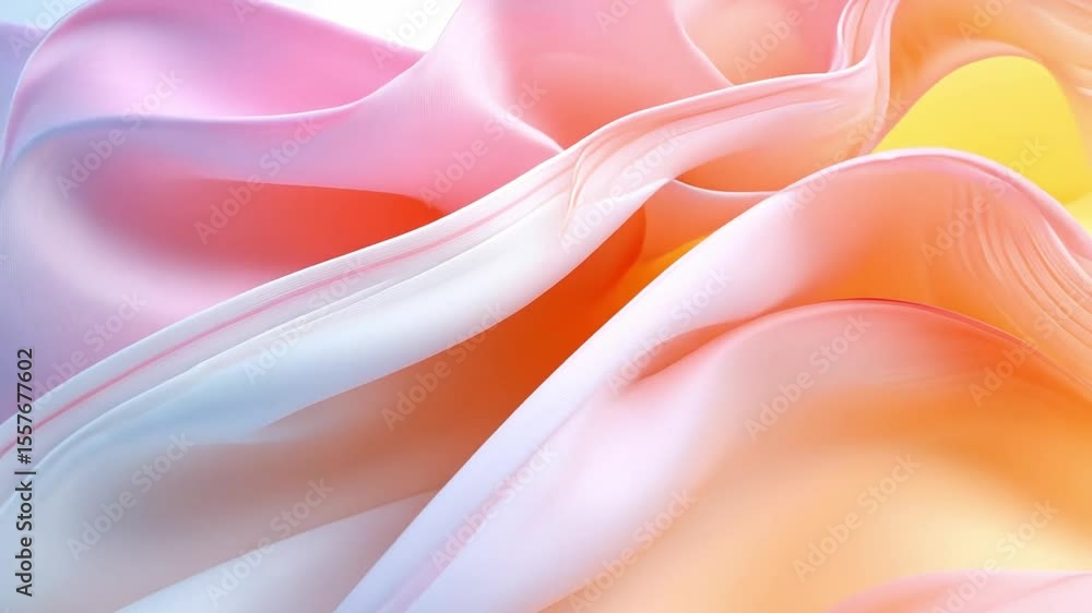 Aufkleber chromatic fluidity: abstract fabric, with its gentle folds, swirls in a spectrum of colors that ebb 