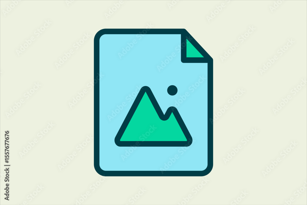 Poster image icon. icon related to ui elements. suitable for web site, app, user interfaces,element, printa