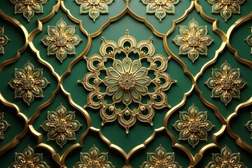 seamless pattern with golden ornament