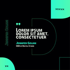 Vibrant Modern Quote Template with Abstract Geometric Design on Black Background