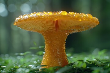 orange cap mushroom in the forest 