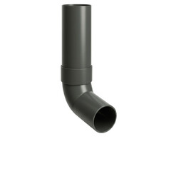 Black plastic pipe fitting with an elbow joint for drainage systems  