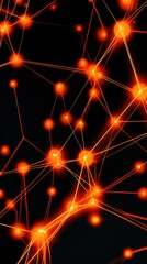 Photograph of digital transformation in neon orange on a jet black background.