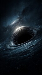 Dark Cosmic Swirl A Black Hole in Deep Space