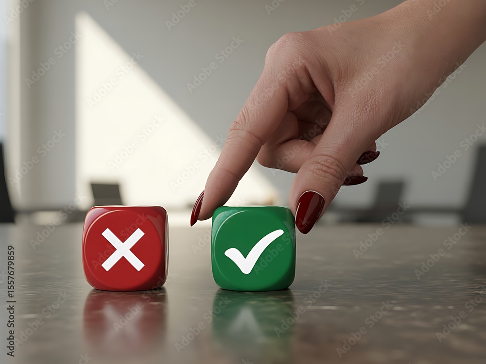 Poster making the right choice a visual guide to decision-making and the process of choosing between option