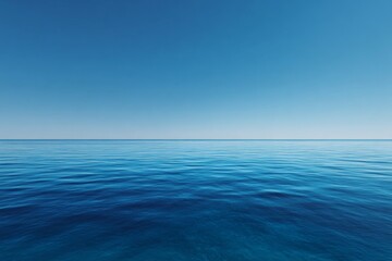 Obraz premium Vast Ocean Horizon Under a Clear Blue Sky