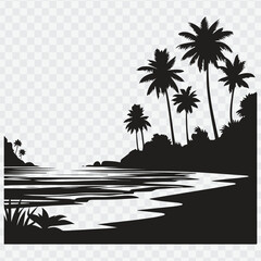vector illustration of a tropical island with palms