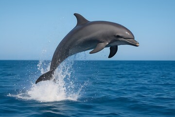 Majestic Dolphin Leaping from Ocean Waves Breathtaking Wildlife Photography