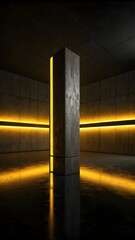 Blue light trails illuminate the new wooden monument's door under a dark, cloudy city sky