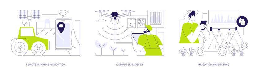 Obraz na płótnie Canvas Internet Of Things in agriculture isolated cartoon vector illustrations se