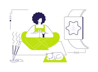 Smartwatch stress tracking abstract concept vector illustration.