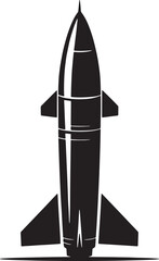 Black Silhouette Rocket Illustration On White Background
