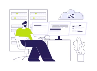 Gordijnen DevOps cloud engineer abstract concept vector illustration. © Visual Generation