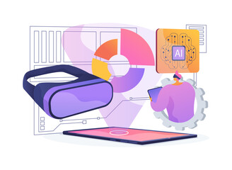 Augmented Reality for Team Training abstract concept vector illustration.