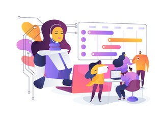 AI-Powered Virtual Office Assistants abstract concept vector illustration.